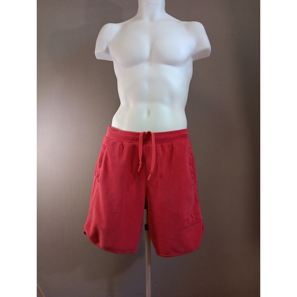 Authentic Armani Exchange Mens Sherbet Red Jogger shorts Embossed Logo‎ Size Xs